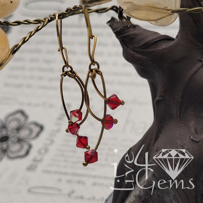 10kt Gold Triple Twist Bead Hanging Earring