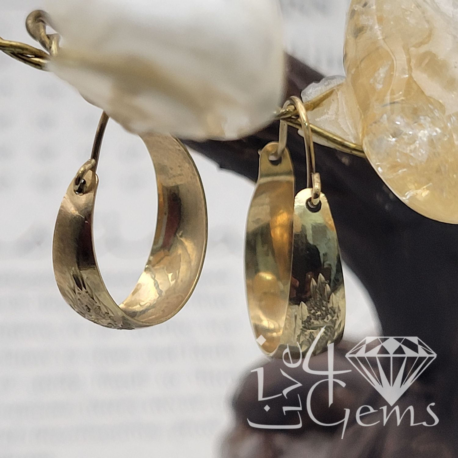 10kt Gold Basket Hoop