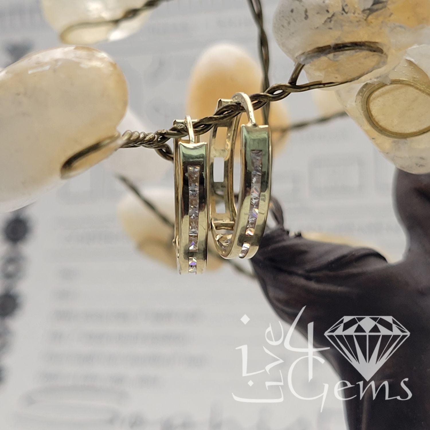 10kt Small CZ Hoop
