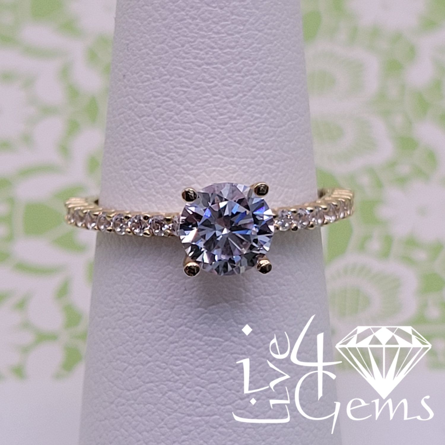 10kty Cz Round  Ring