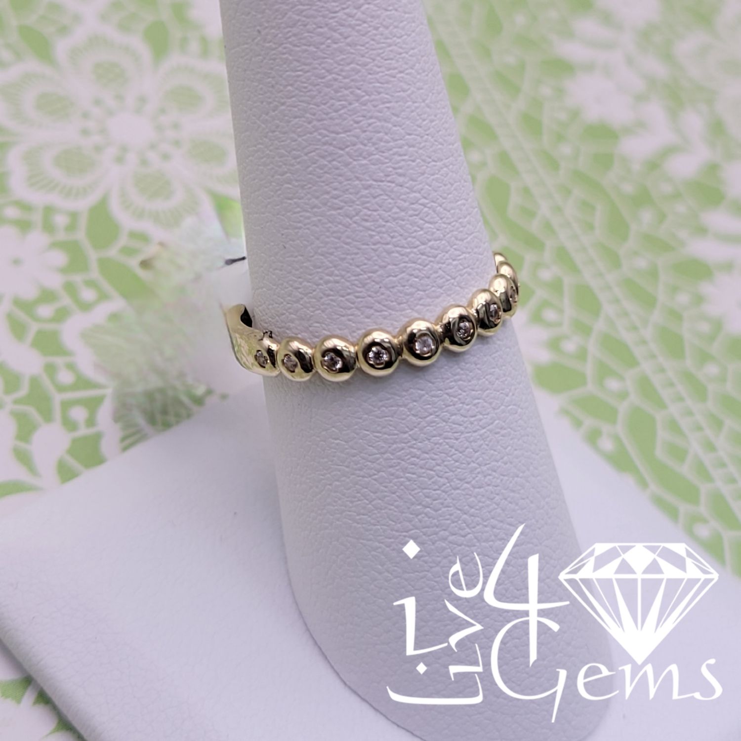 10kty Cz Circle Pattern Ring