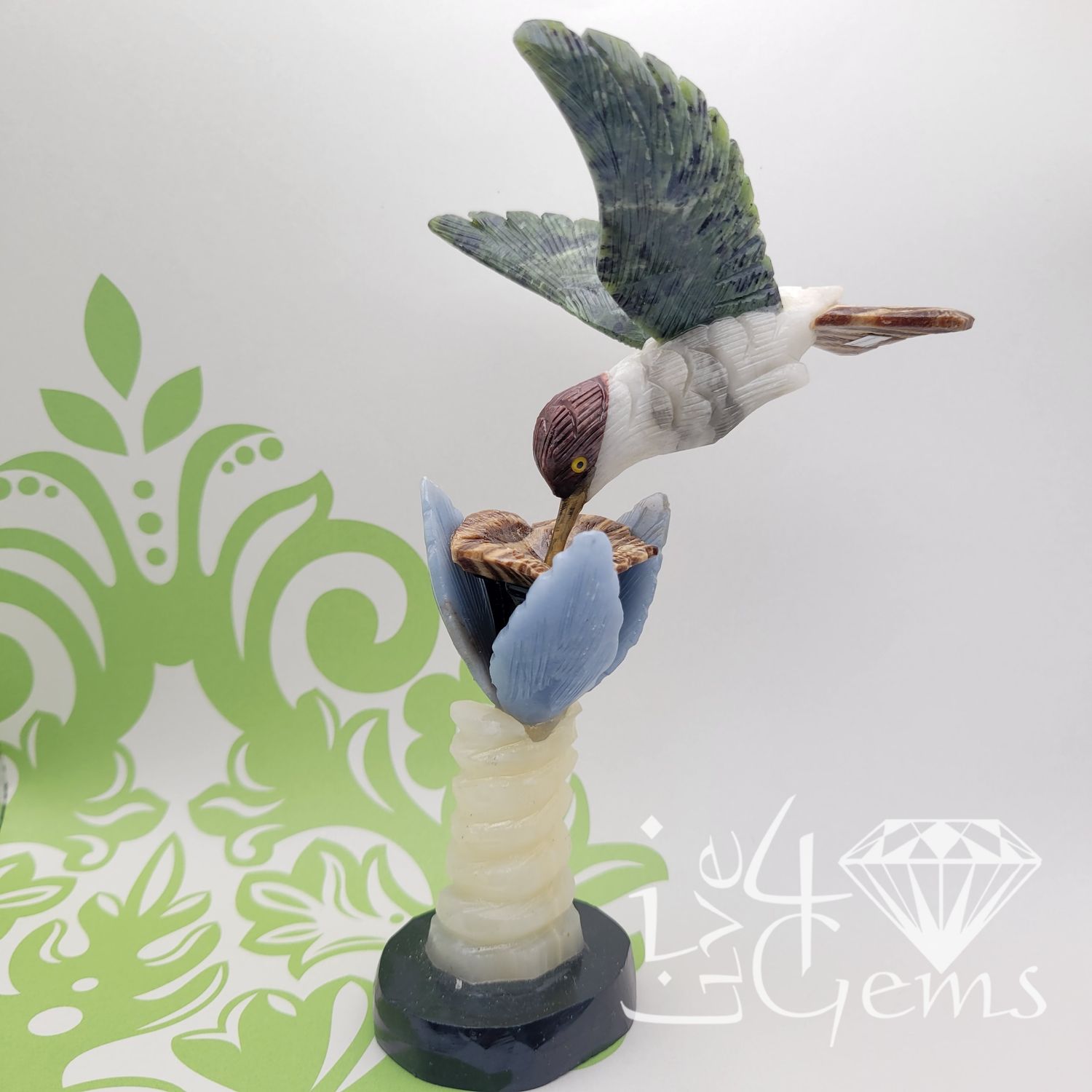 Gemstone Hummingbird Carving Style 2