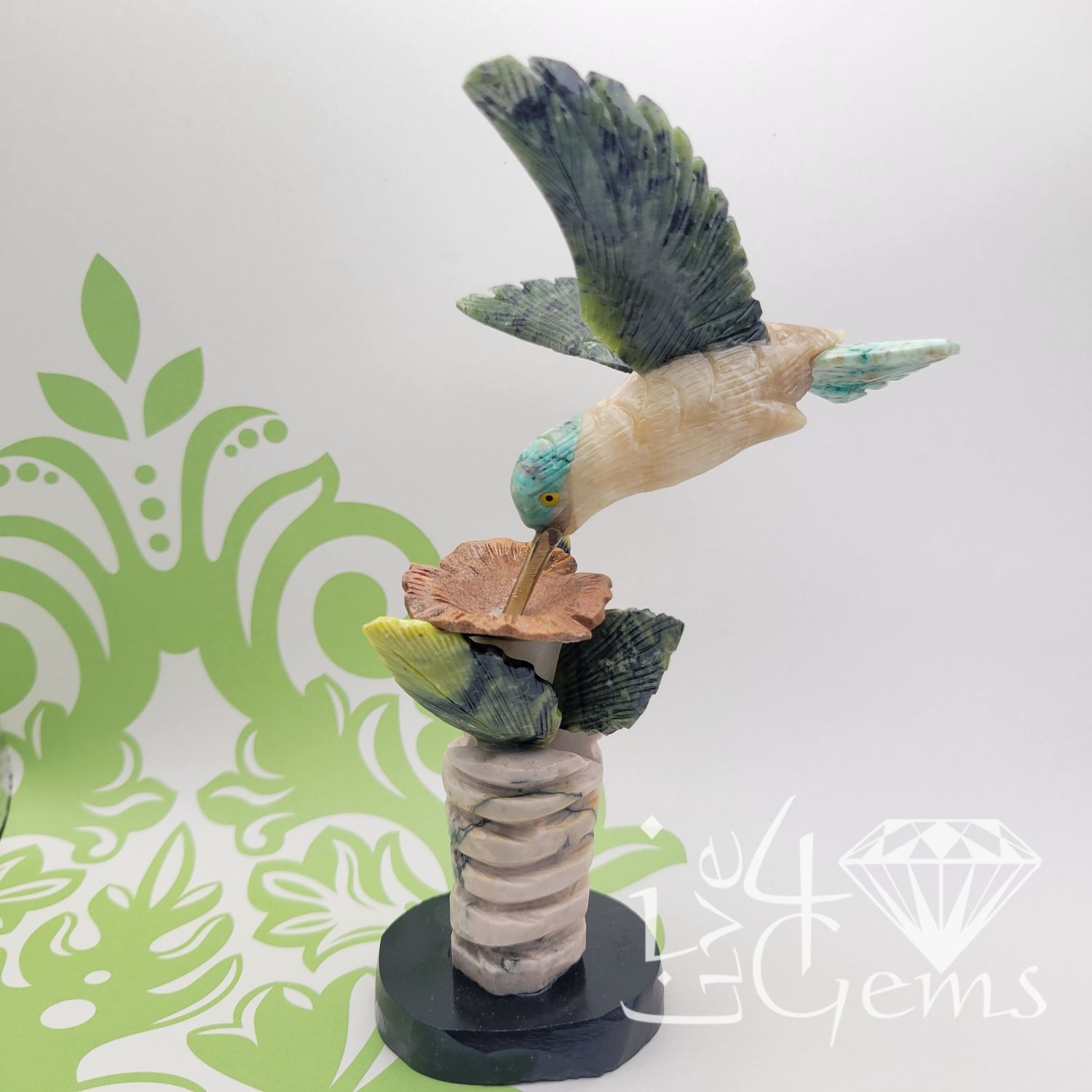 Gemstone Hummingbird Carving Style 3