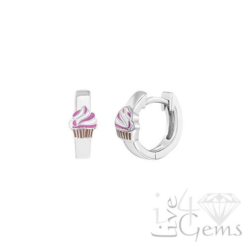 Silver Cupcake Huggie