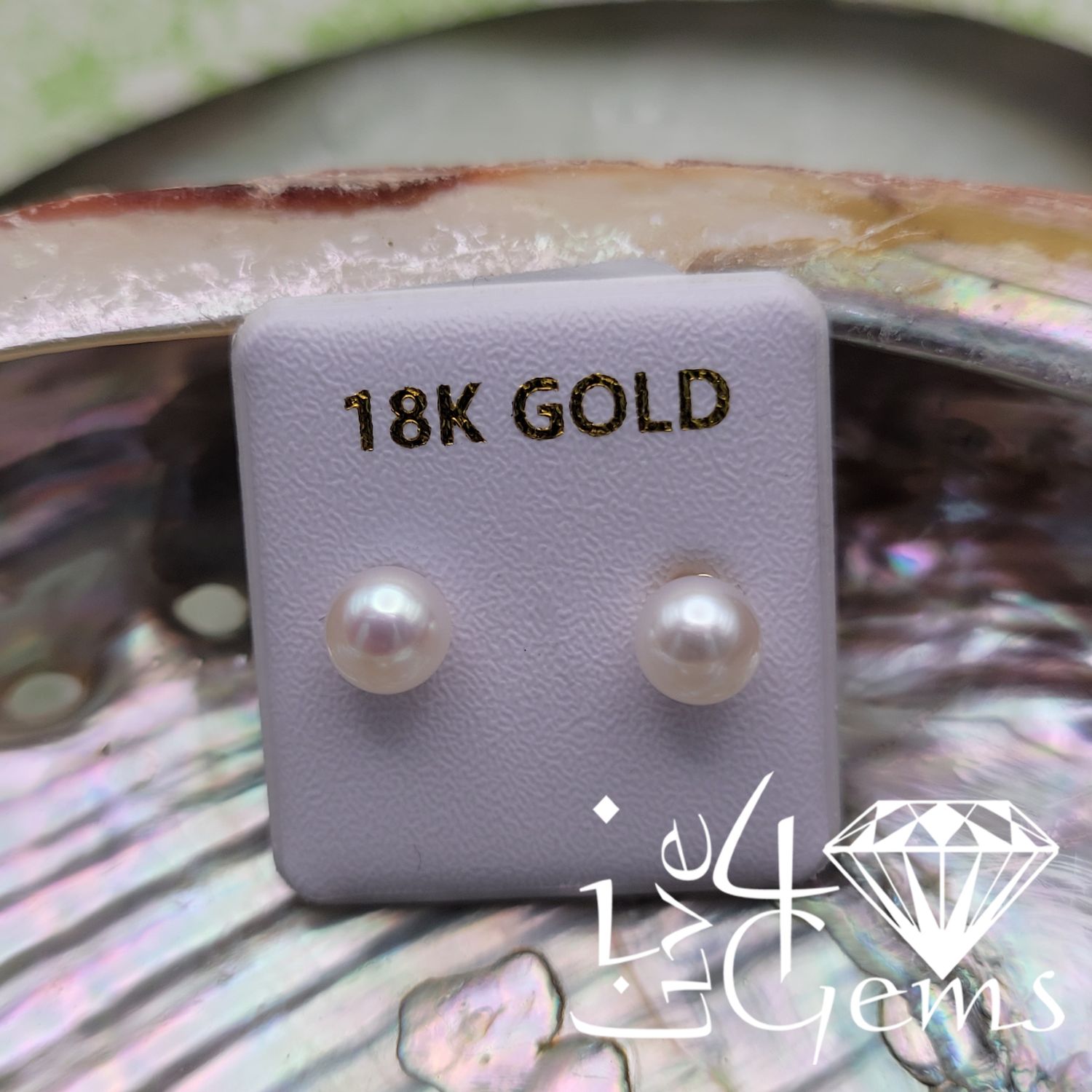18kt 4mm Pearl Stud