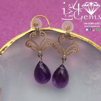 Gemstone Gold 14kt Hanging Earring