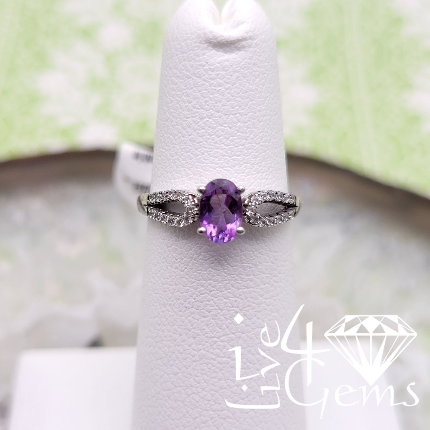Silver Adjustable Amethyst Ring