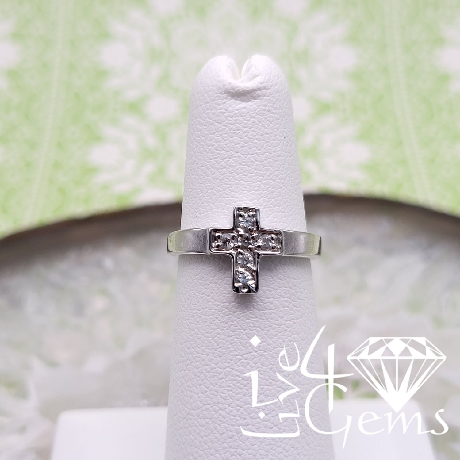 Silver CZ Cross Ring