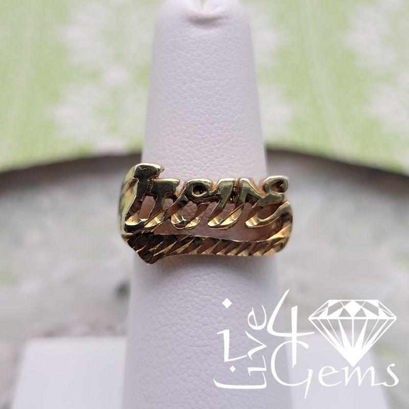 Silver Gold Plated Diamond Cut Love Ring