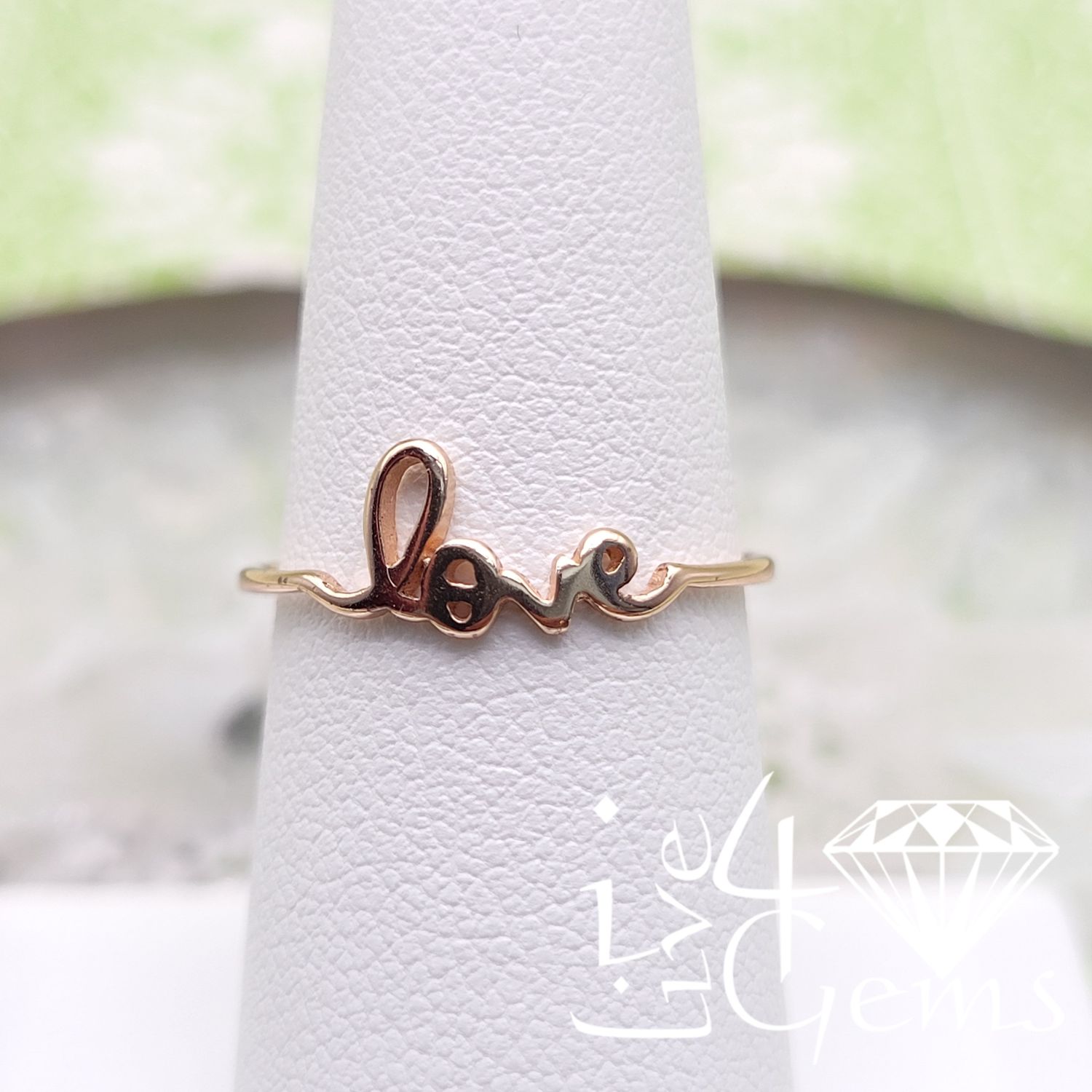 Silver Rose Gold Plated Love Ring