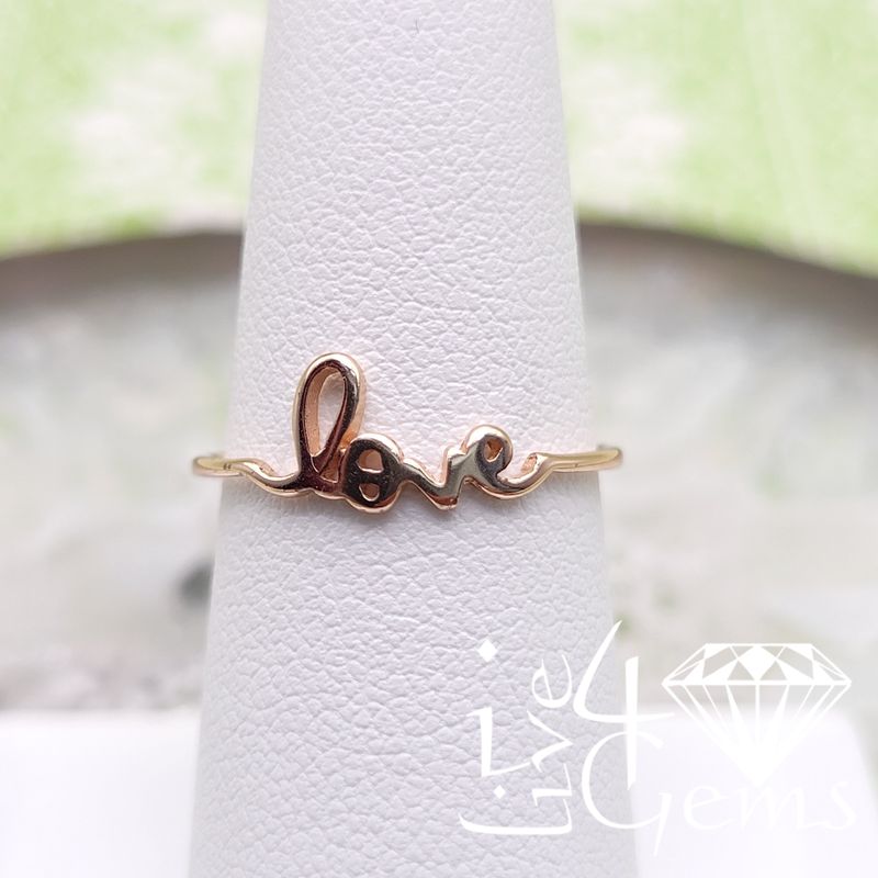 Silver Rose Gold Plated Love Ring