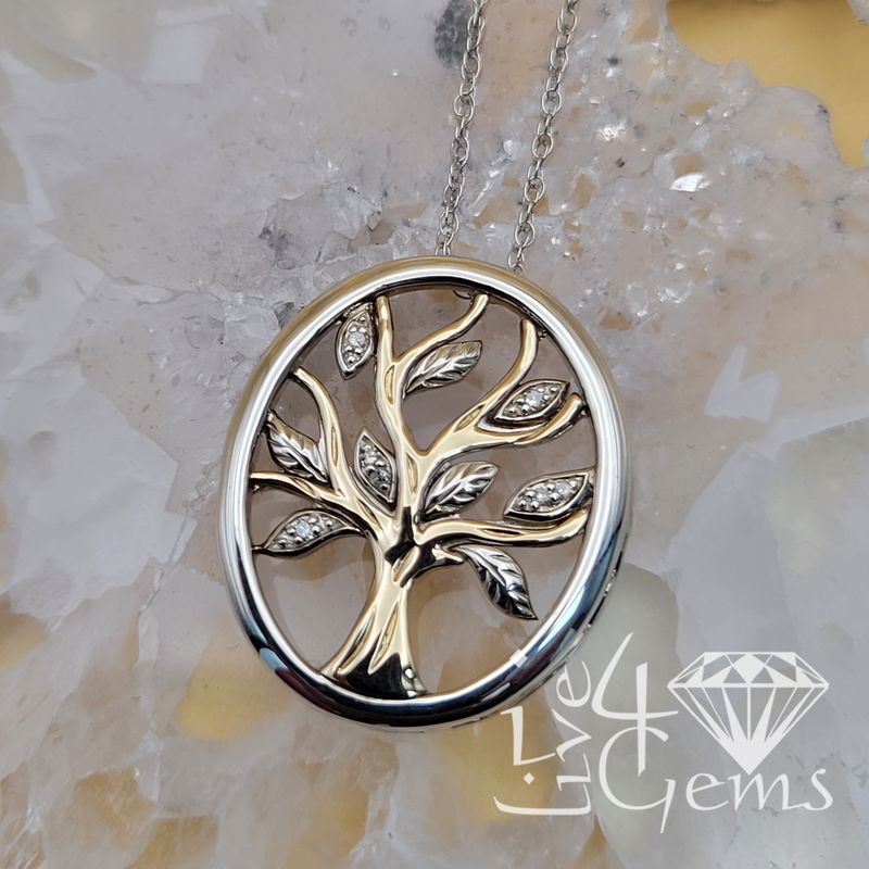 Silver 0.07 Dia Tree of Life Necklace