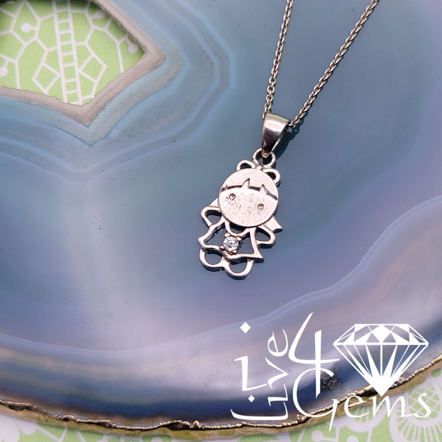 Silver Girl Pendant w Necklace
