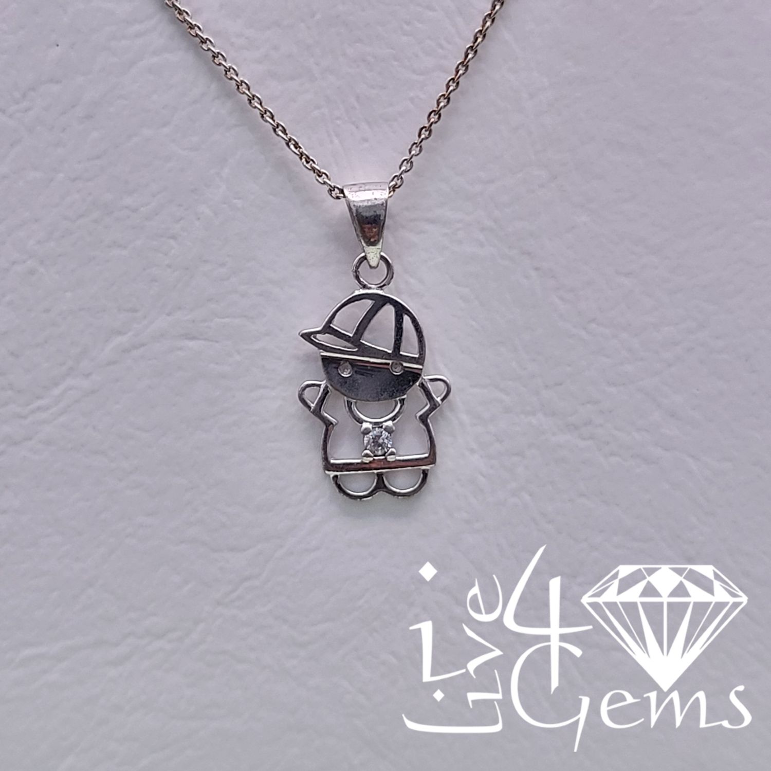 Silver Boy Pendant w Chain