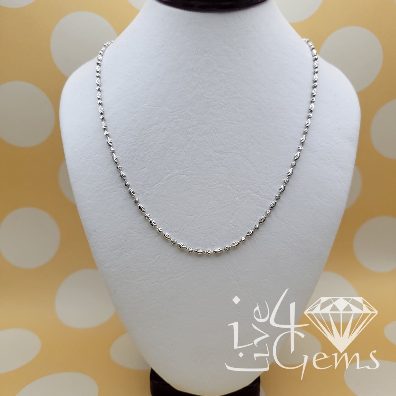 Silver Moon Cut Chain, Length: 16&quot;