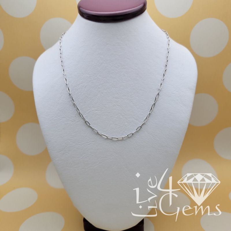 Silver Paperclip Chain 16&quot;  1.5mm