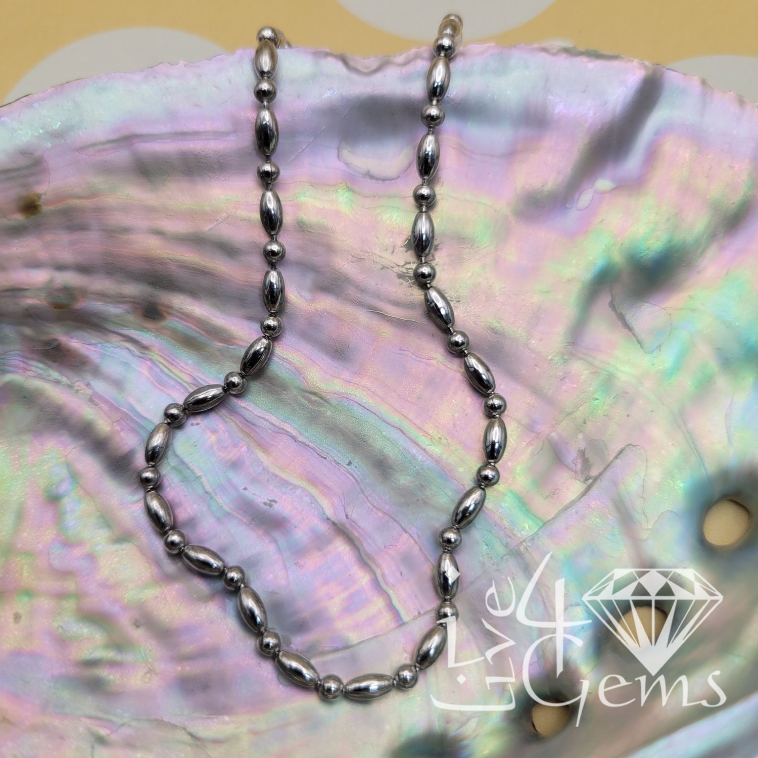 Silver Barrel Link Anklet 9&quot; to 10&quot;