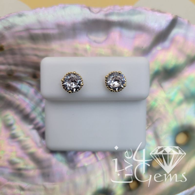 Silver GP Cz Stud Screwback