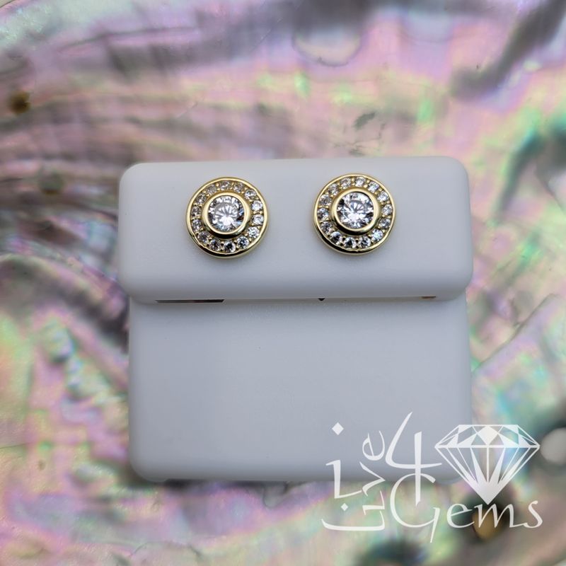 Silver GP Double Cz  Stud Screwback