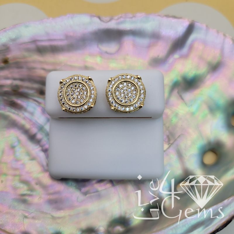 Silver GP Round Cz Cluster Screwback
