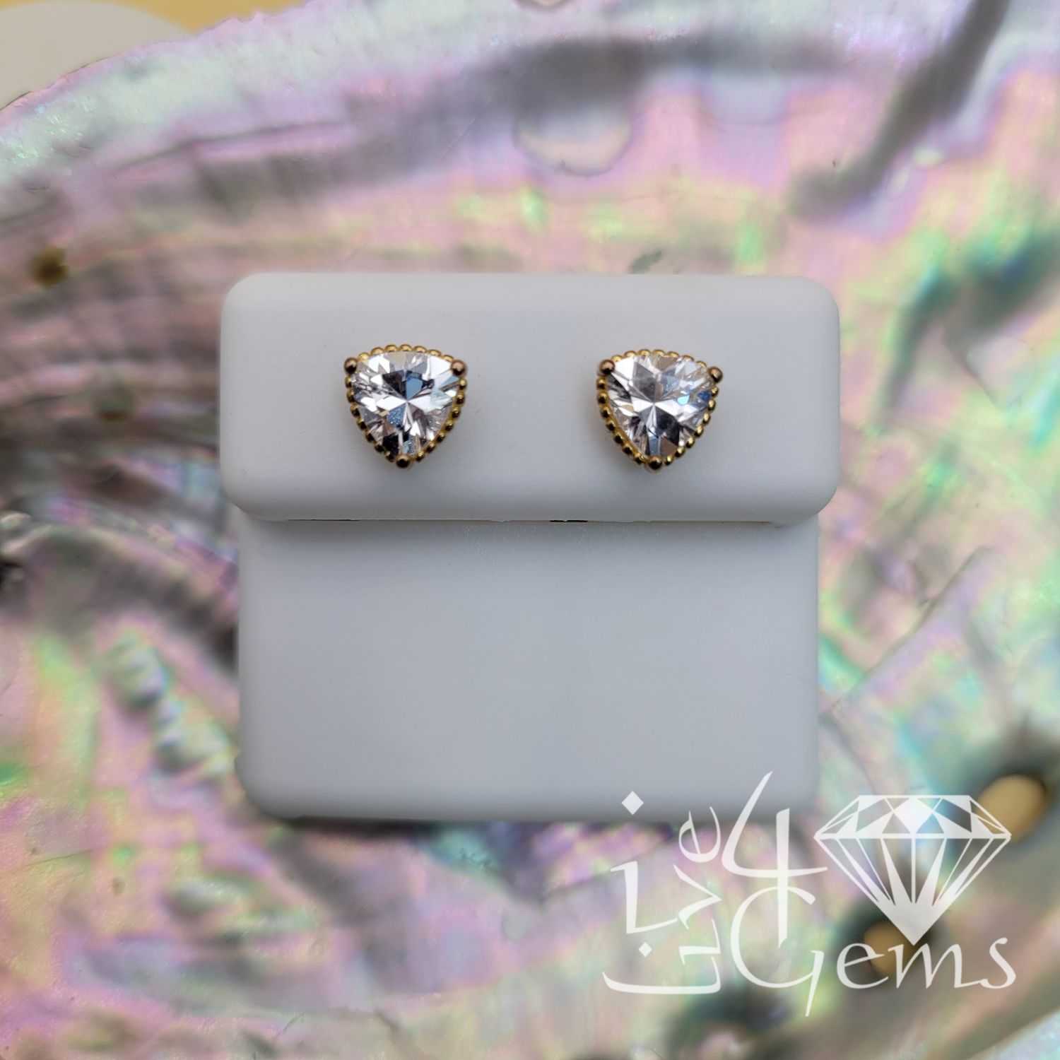 Silver GP Trillion Cz Stud Screwback