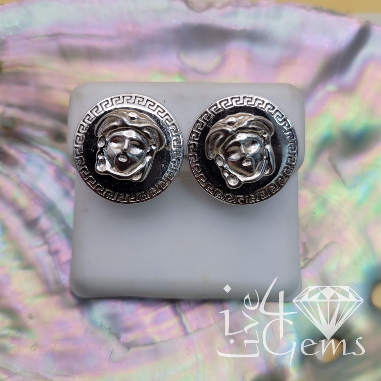 Silver Medusa Stud