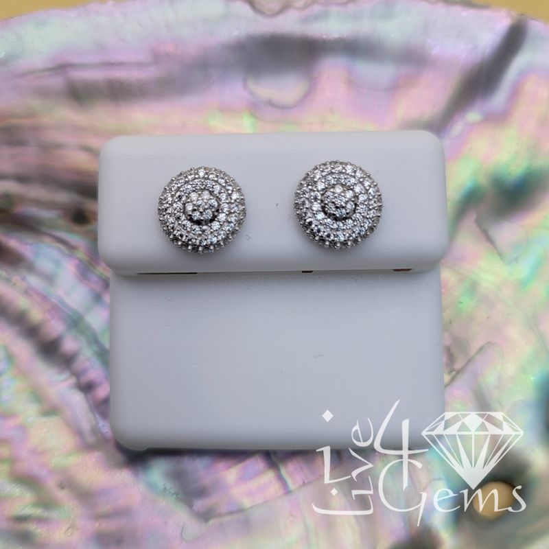 Silver Round Cz Screwback