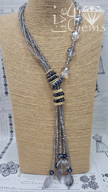 Multi Y Crystal Oval/Rondelle 30&quot; 
