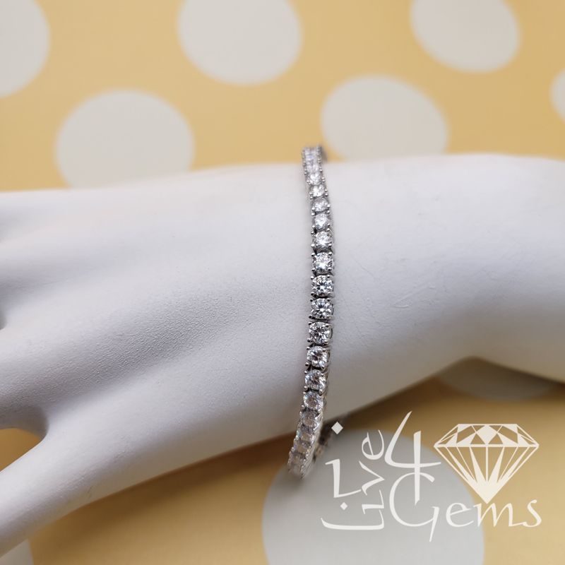 Silver 8ctw Moissanite Tennis Bracelet