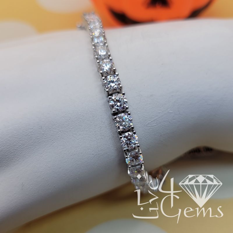 Silver 15ctw Moissanite Tennis Bracelet