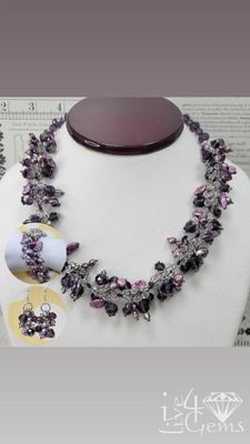 Pearl with Crystal Necklace Earring Bracelet Set