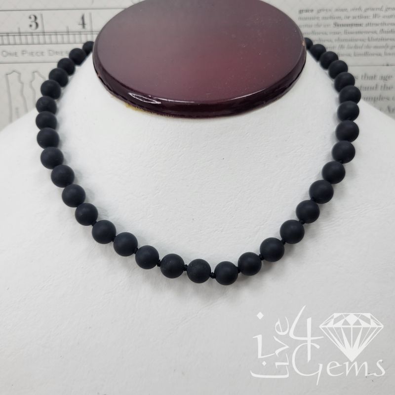 Hand-Knotted Black Onyx Choker Necklace