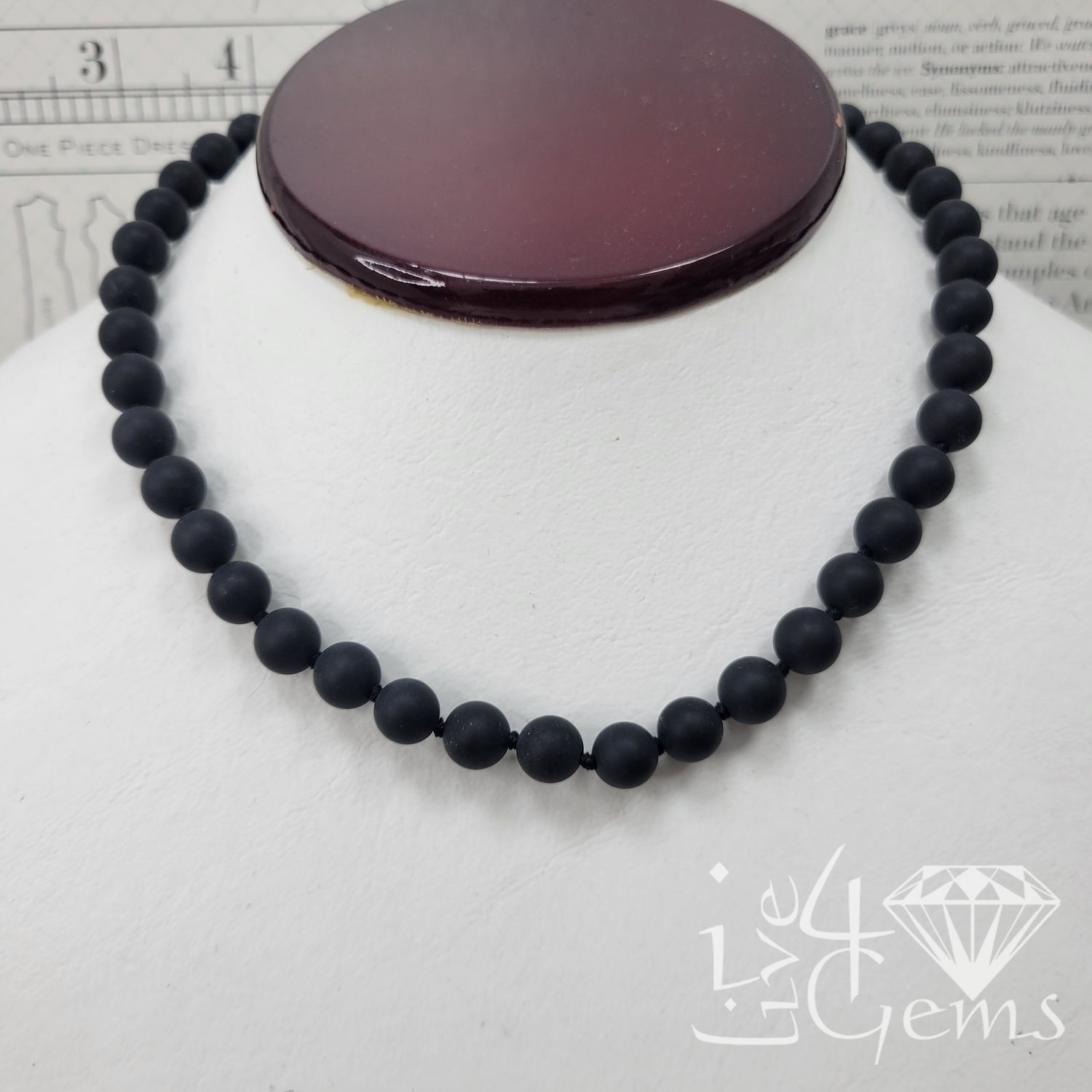 Hand-Knotted Black Onyx Choker Necklace