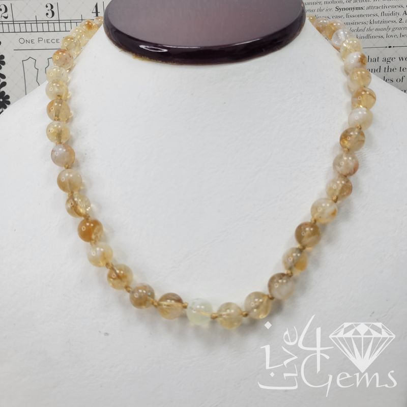 18&quot; Hand-Beaded Citrine Necklace