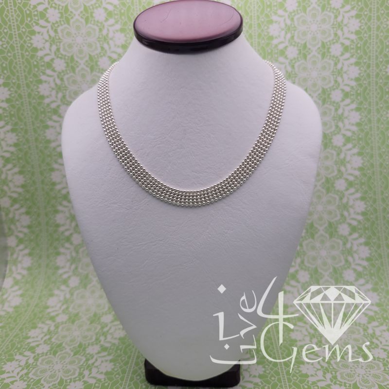 Silver Bead Chain and Bracelet Set