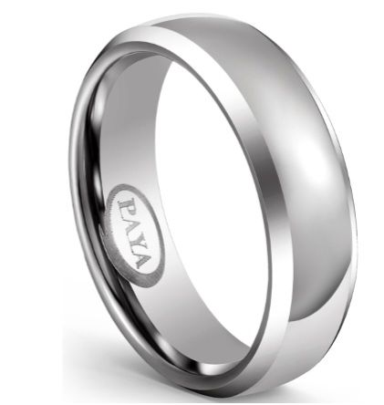 Tungsten Carbide Rounded Silver Band 6mm