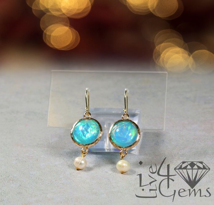 Kyocera Blue Opal Gemstone Earring