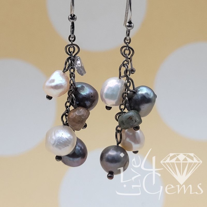 Silver Pearl Jasper Hanging Earring