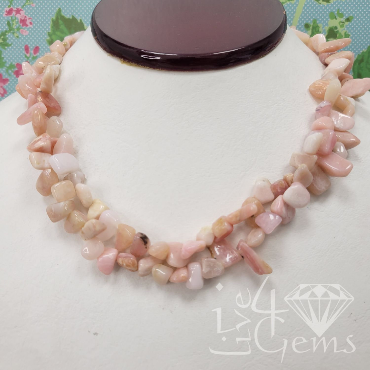 16&quot; Double Strand Pink Opal Torsade Necklace