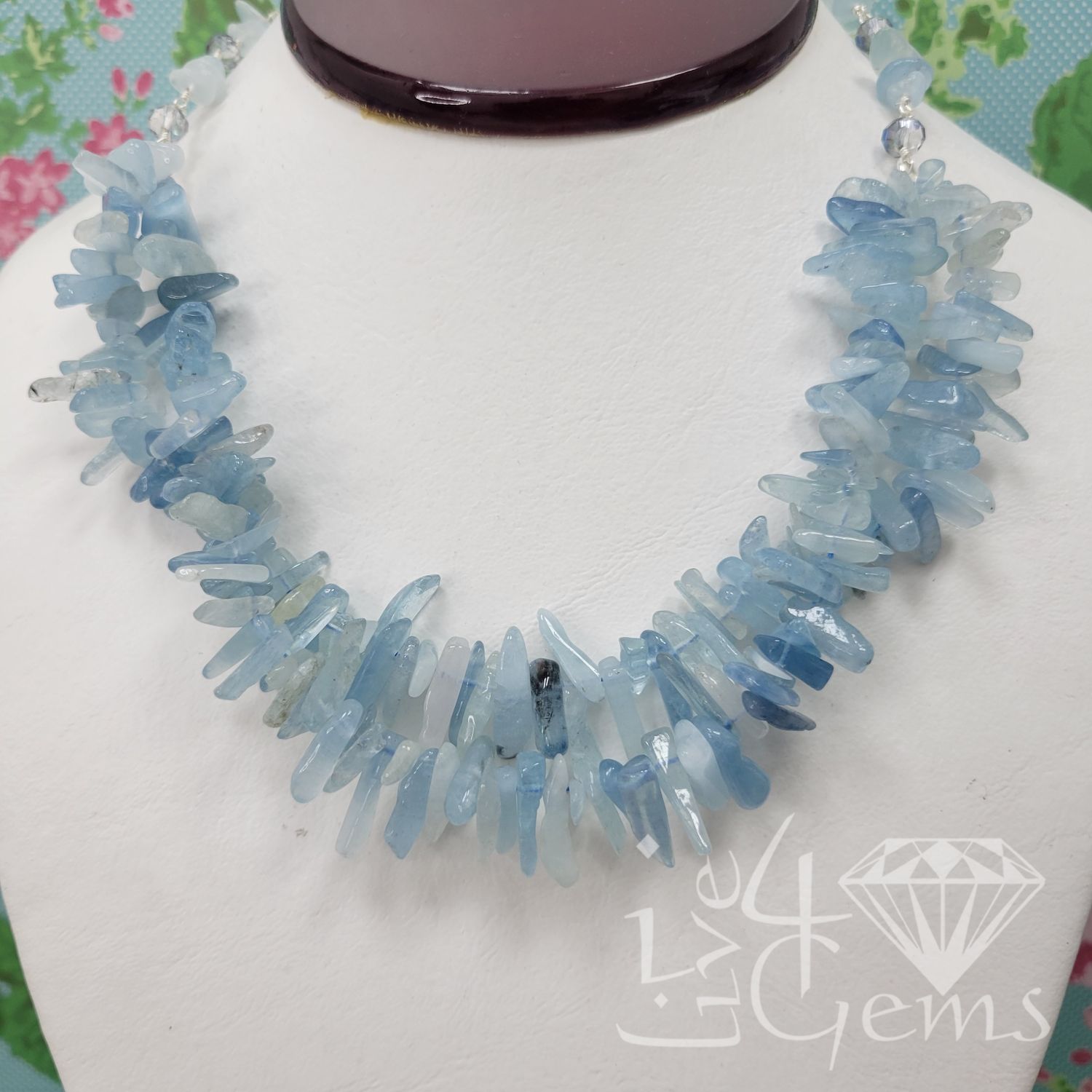 17&quot; Free-Form Aquamarine Statement Necklace