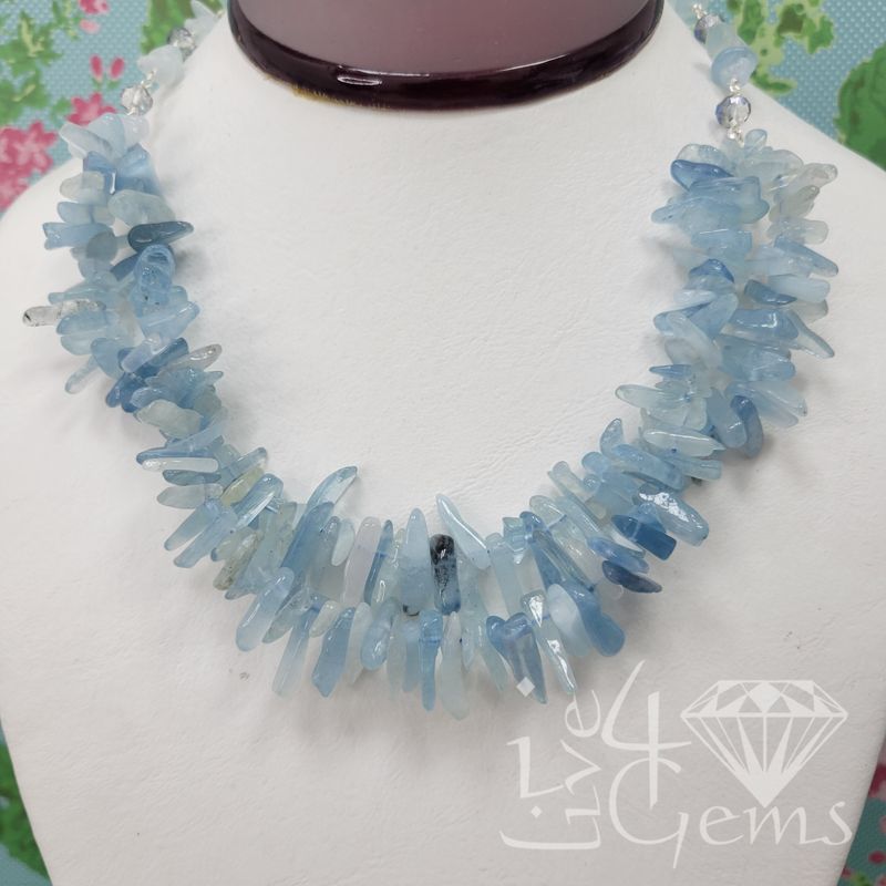 17&quot; Free-Form Aquamarine Statement Necklace