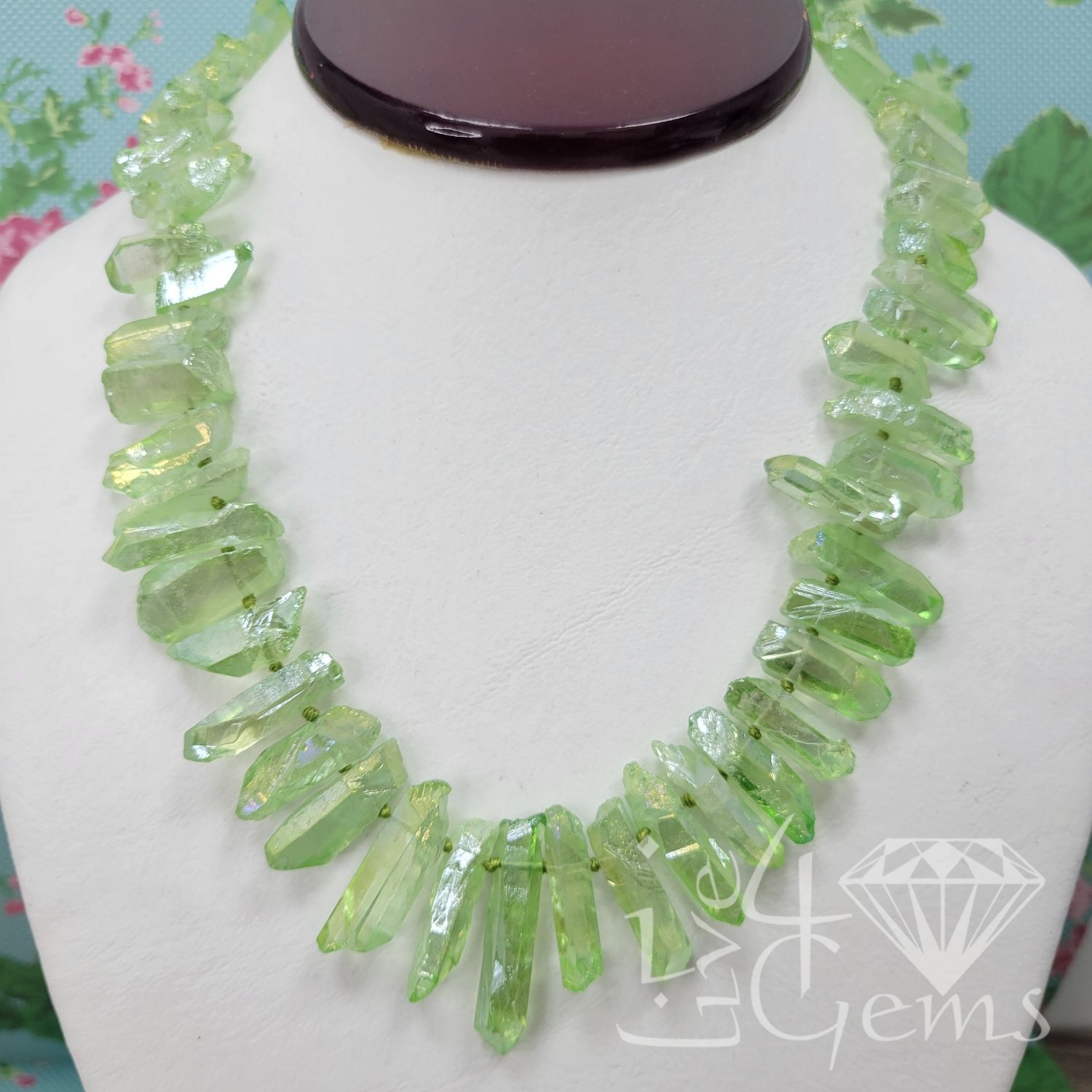 16.5&quot; Aurora Green Quartz Necklace