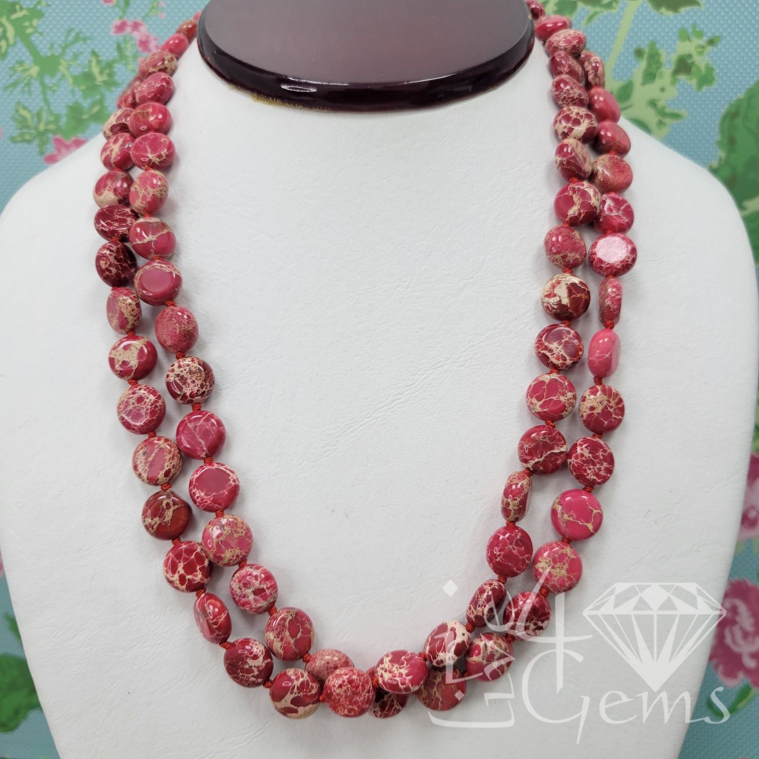 18&quot; Red Imperial Jasper Torsade Necklace
