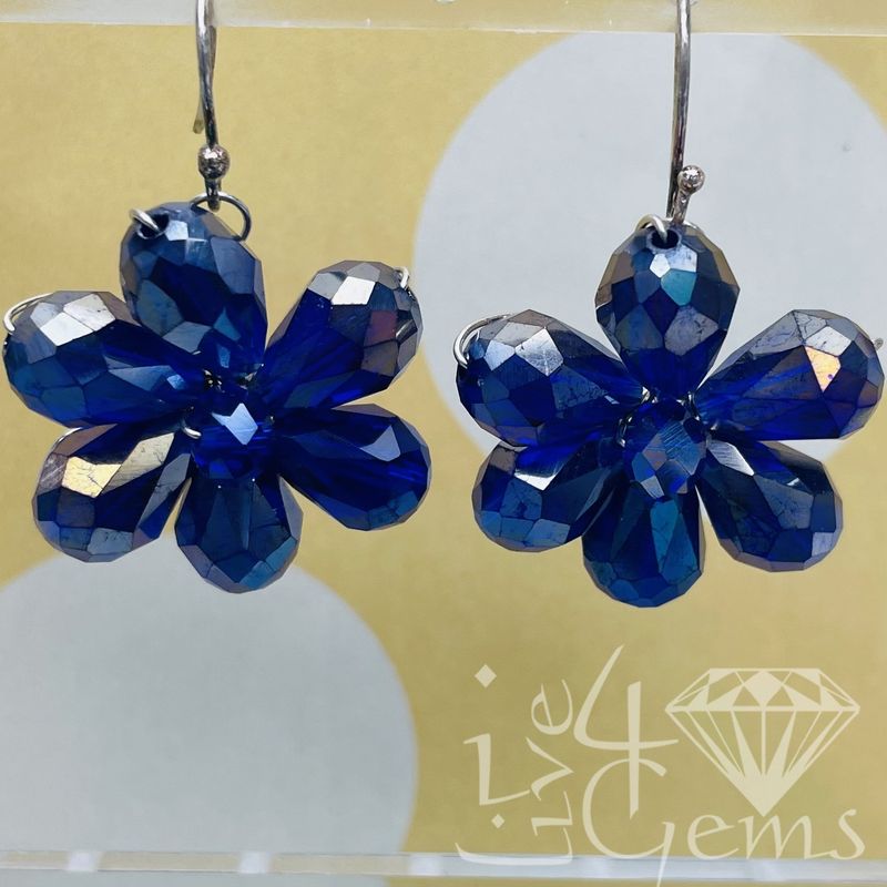 Faceted Crystal Flower Earring