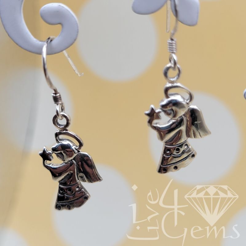 Silver Angel Hanging Earring