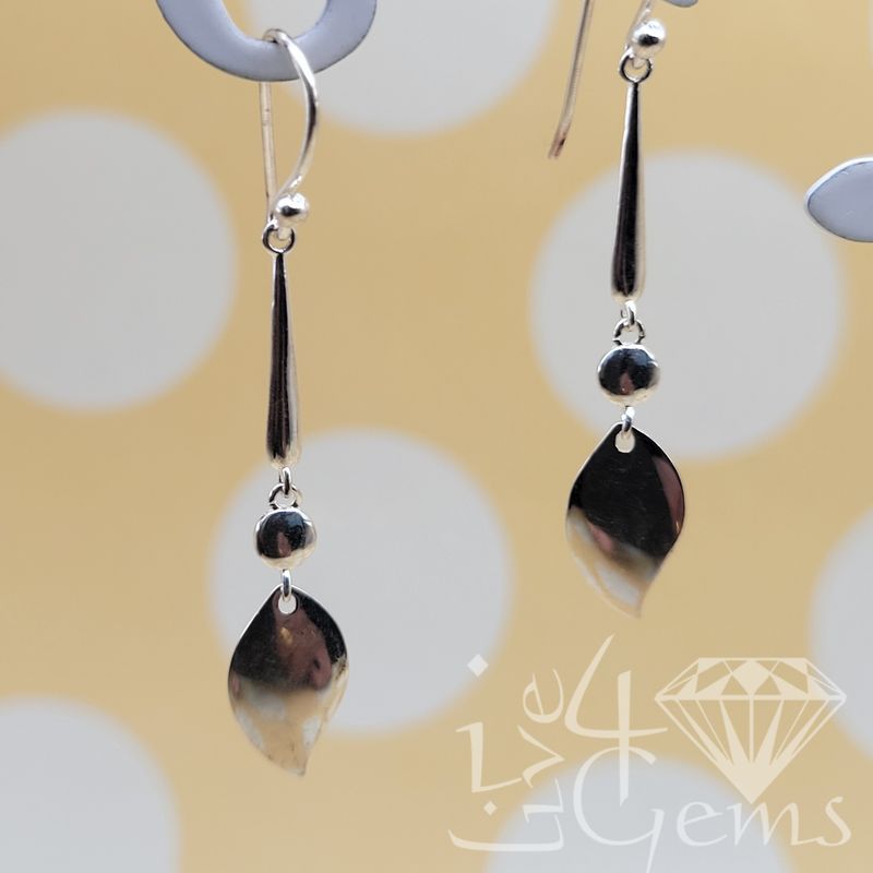 Silver Leaf Hanging Earring