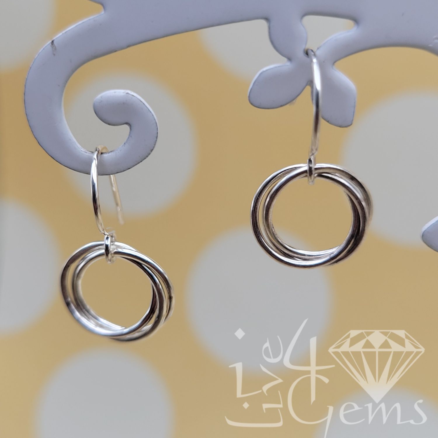 Silver Rings Hanging Earring