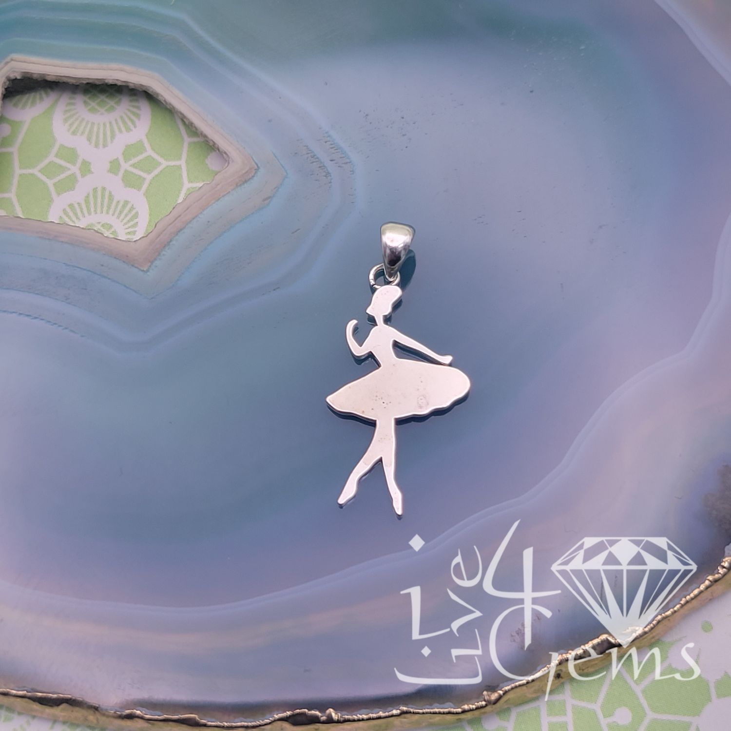 Silver Ballerina Pendant w Chain