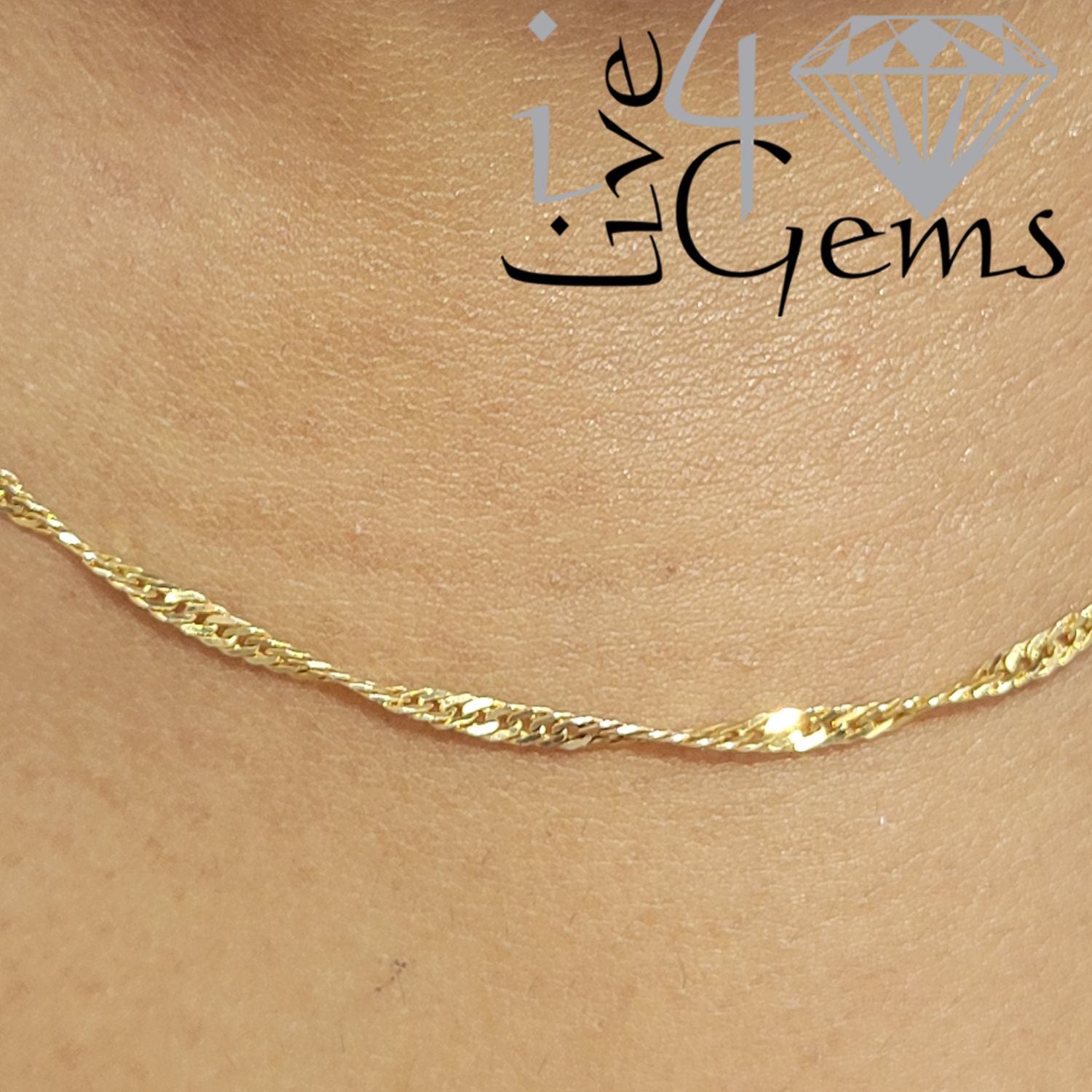 14kty 18&quot; Singapore Link Chain