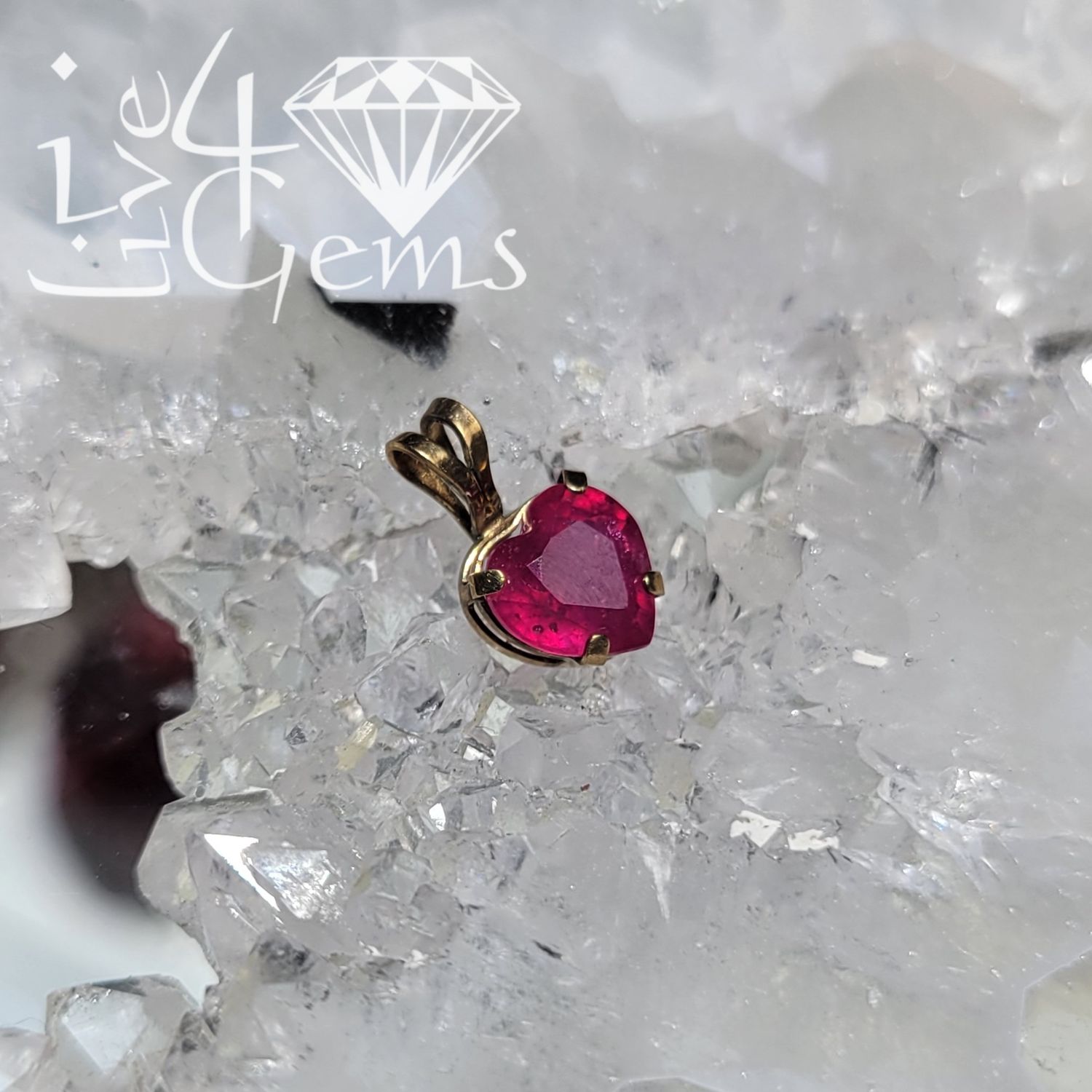 10kt 1.07ct Ruby Heart 6x6mm Pendant